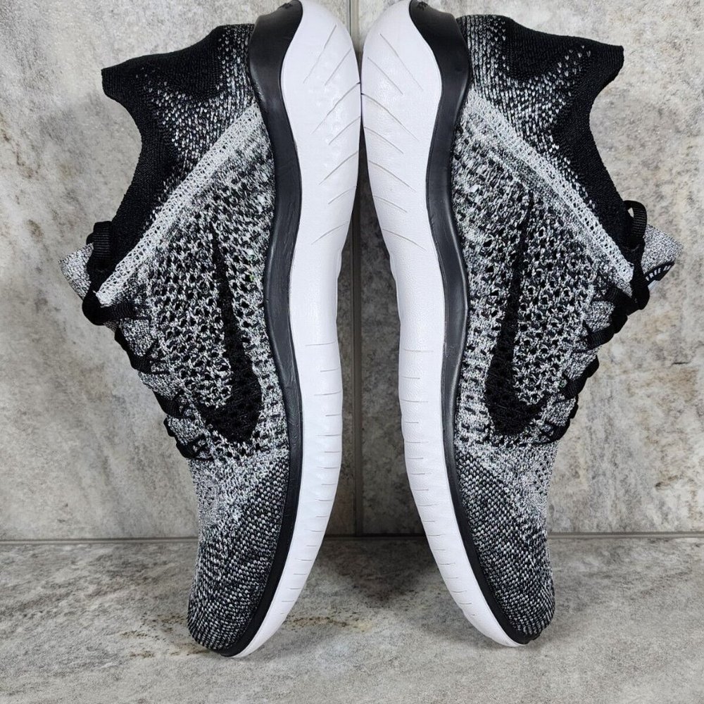 Nike Free Rn Flyknit 2018 Men's Running Shoes Size 9, 10 & 13 White Black - Picture 3 of 11